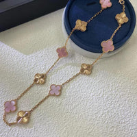 [Amore Jewelry]CLOVER 10 MOTIFS  LASER PINK MOP NECKLACE