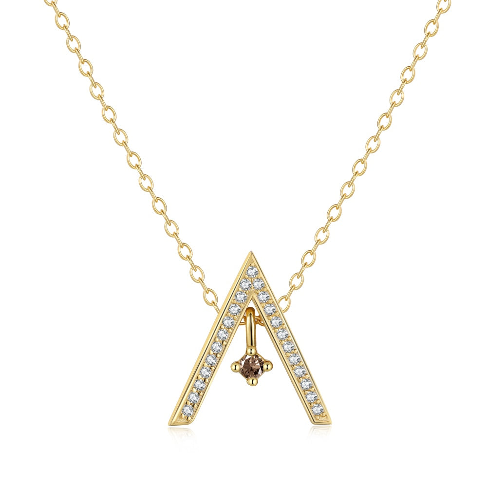 [Amore Jewelry]Sparkling "A" Shape Necklace