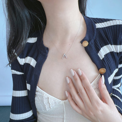 [Amore Jewelry]Sparkling "A" Shape Necklace