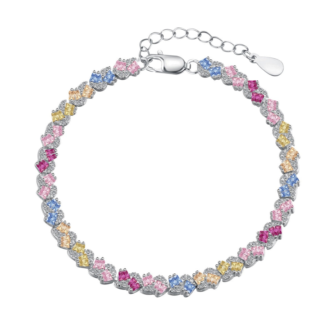 [Amore Jewelry]Ornate Colorful Flower Shape Party Bracelet