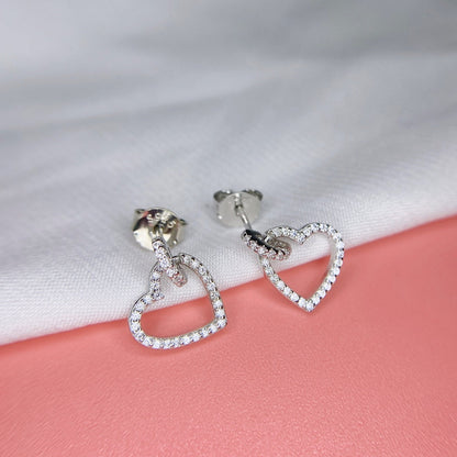 [Amore Jewelry]Dainty Heart Shape Earrings