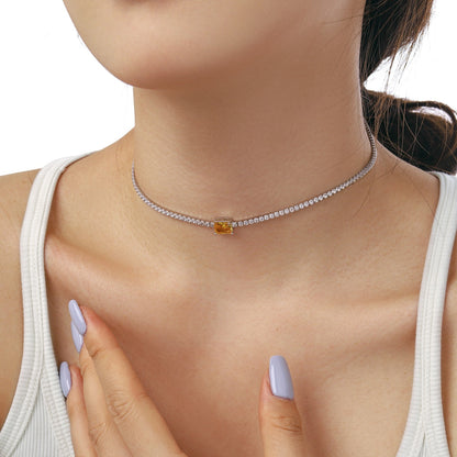 [Amore Jewelry]2.0 carat Ornate Emerald Cut Necklace