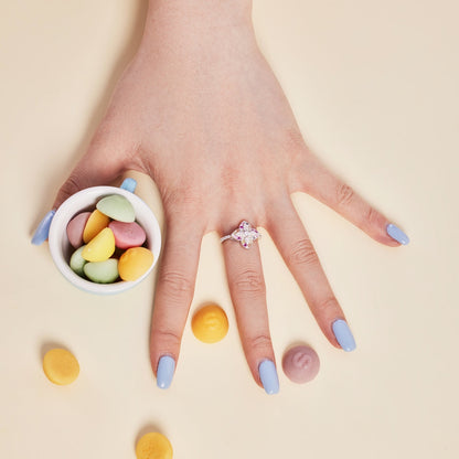 [Amore Jewelry]Luxurious Colorful Flower Shape Banquet Ring