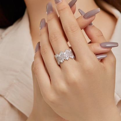 [Amore Jewelry]Luxurious Colorful Radiant Cut Daily Ring