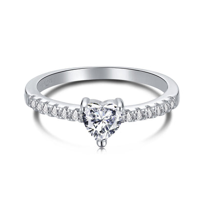 [Amore Jewelry]0.5 Carat CaratEternity Charming Heart Shape Lover Ring