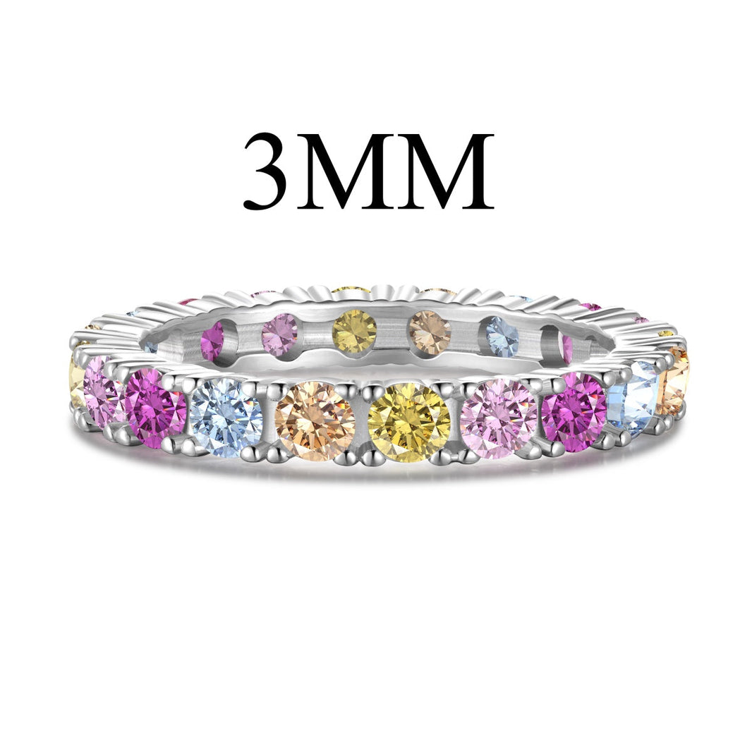 [Amore Jewelry]Dazzling Lustrous Round Cut Tennis Ring