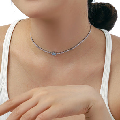 [Amore Jewelry]1.0 Carat Shining Oval Cut Necklace