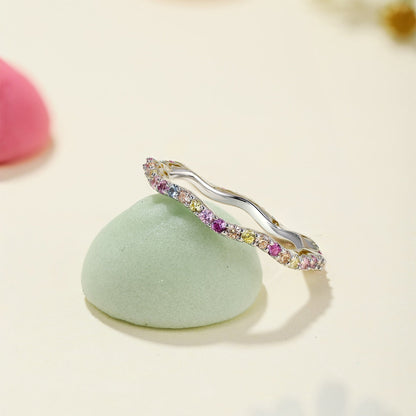 [Amore Jewelry]Dainty Colorful Round Cut Party Ring