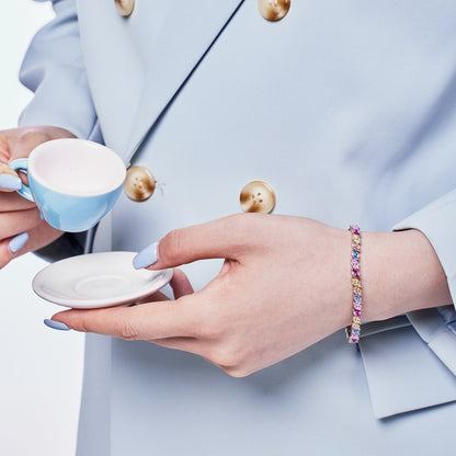 [Amore Jewelry]Ornate Sparkling Multi Cut Party Bracelet