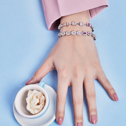 [Amore Jewelry]Dainty Charming Emerald Cut Daily Bracelet