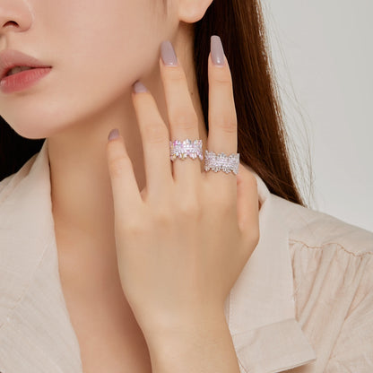 [Amore Jewelry]Luxurious Colorful Radiant Cut Daily Ring