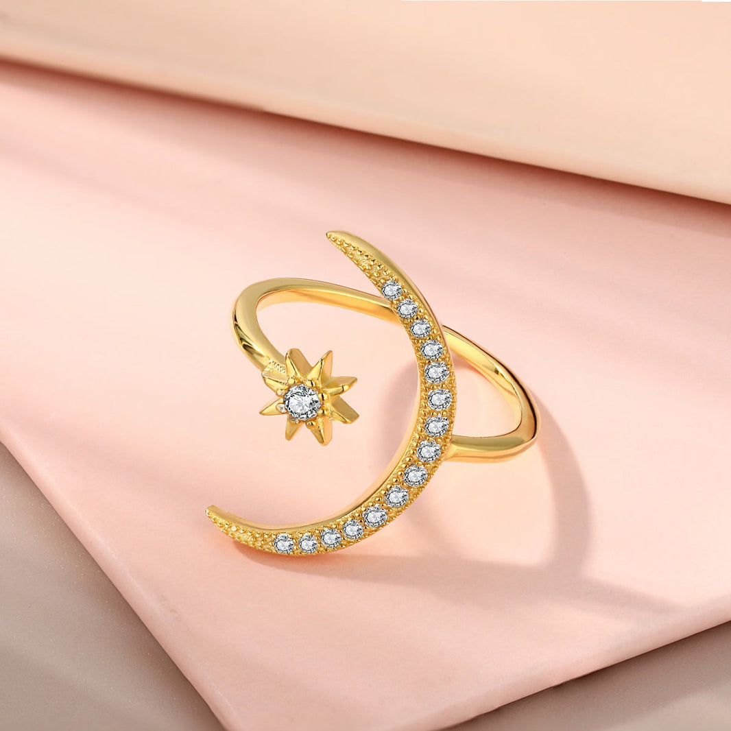 [Amore Jewelry]Eternity Moon & Star Ring