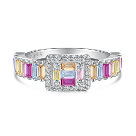 [Amore Jewelry]Exquisite Colorful Radiant Cut Party Ring