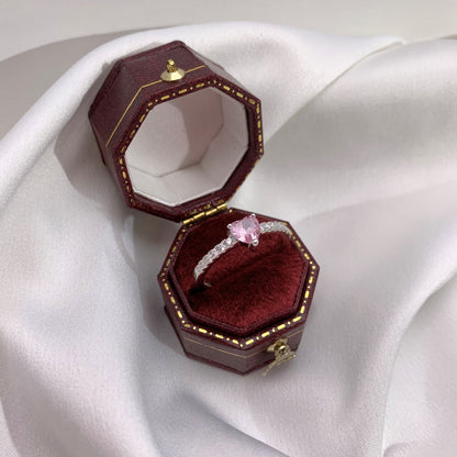 [Amore Jewelry]0.5 Carat CaratEternity Charming Heart Shape Lover Ring