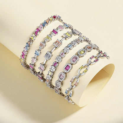 [Amore Jewelry]Dainty Charming Emerald Cut Daily Bracelet