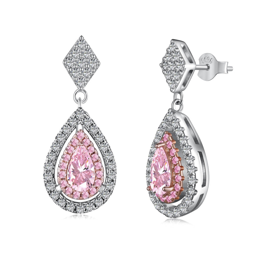 [Amore Jewelry]Ornate Delicate Water Drop Shape Banquet Earrings