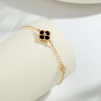 [Amore Jewelry]Delicate Four Leaf Clover Bracelet