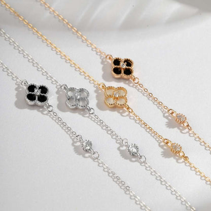 [Amore Jewelry]Delicate Four Leaf Clover Bracelet