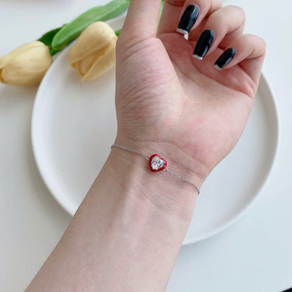 [Amore Jewelry]Sparkling Romantic Heart Shape Lover Bracelet