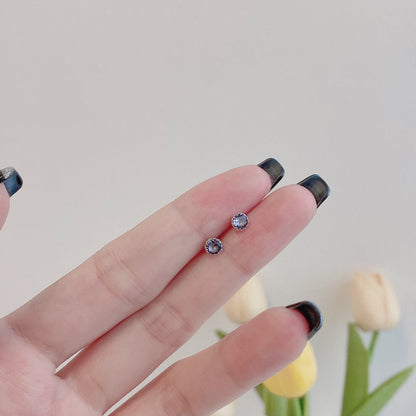 [Amore Jewelry]Sparkling Colorful Round Shape Earrings