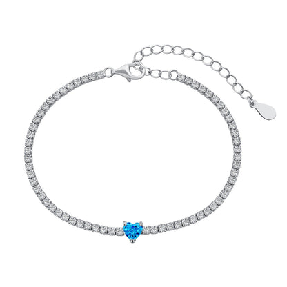 [Amore Jewelry]0.5 Carat Elegant Romantic Heart Shape Lover Bracelet
