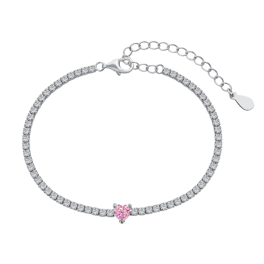 [Amore Jewelry]0.5 Carat Elegant Romantic Heart Shape Lover Bracelet