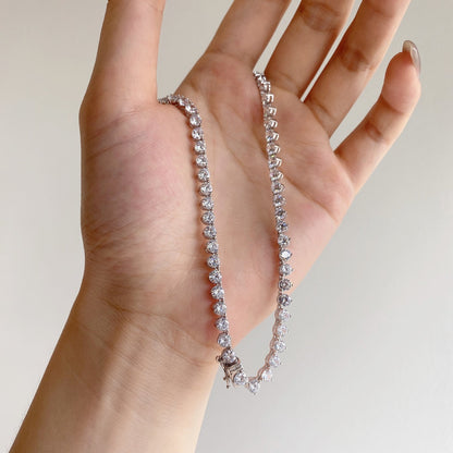 [Amore Jewelry]Ornate Heart Cut Tennis Necklace