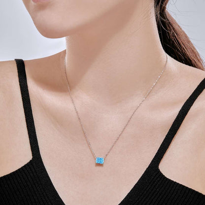[Amore Jewelry]Luxurious Square Shape Colorful Necalack