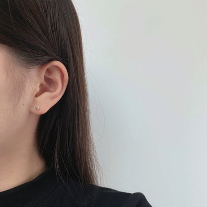 [Amore Jewelry]Sparkling Colorful Round Shape Earrings