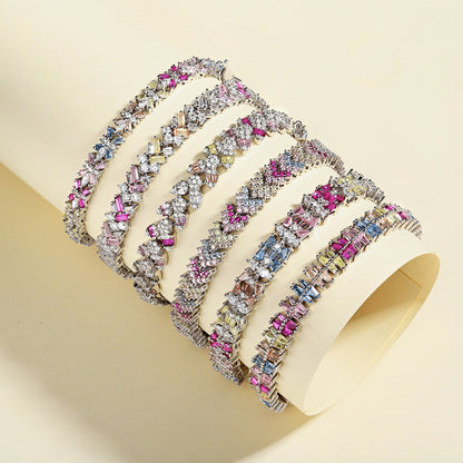 [Amore Jewelry]Ornate Sparkling Round Cut Party Bracelet