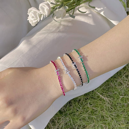 [Amore Jewelry]Radiant Colorful Round Cut Party Bracelet