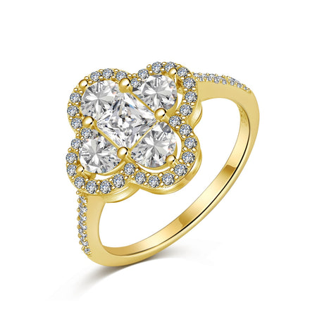 [Amore Jewelry]Luxurious Eternity Flower Shape Banquet Ring