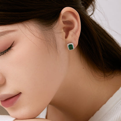 [Amore Jewelry]Luxurious Dainty Emerald Cut Banquet Earrings
