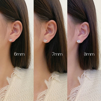 [Amore Jewelry]Dainty Round Shape Earrings