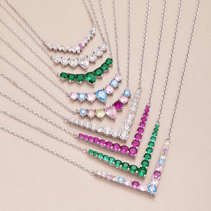 [Amore Jewelry]Dainty Colorful Heart Necklace