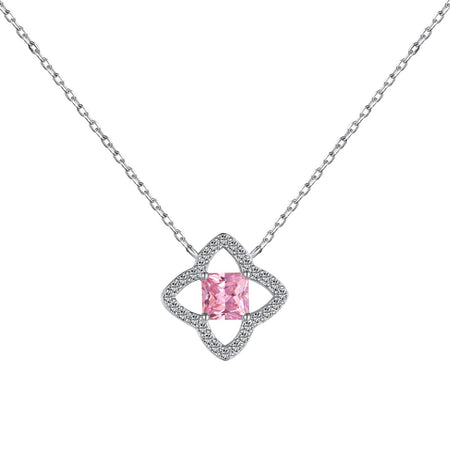 [Amore Jewelry]Exquisite Flower Shape Princess Cut Necklace