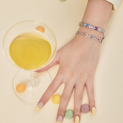 [Amore Jewelry]Delicate Colorful Multi Cut Party Bracelet