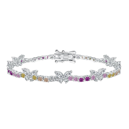 [Amore Jewelry]Ornate Colorful Butterfly Shape Round Cut Daily Bracelet