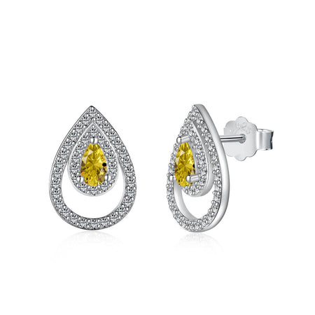 [Amore Jewelry]Sparkling Delicate Water Drop Shape Daily Earrings