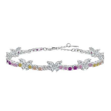 [Amore Jewelry]Ornate Colorful Butterfly Shape Round Cut Daily Bracelet