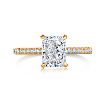 [Amore Jewelry]2.0 Carat Dazzling Sparkling Radiant Cut Party Ring