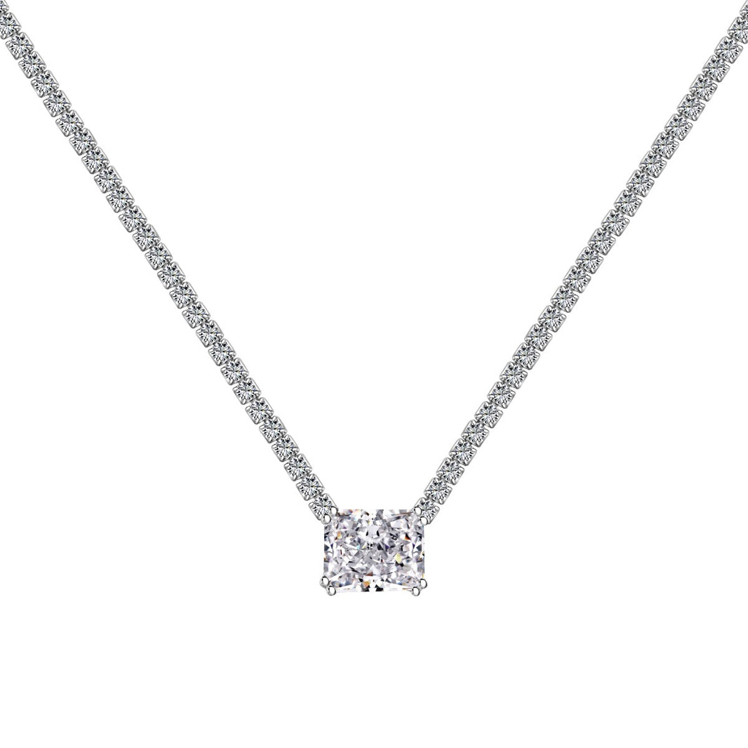[Amore Jewelry]4.0 Carat Elegant Radiant Cut Necklace