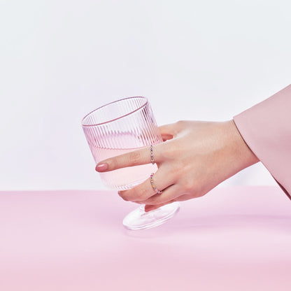 [Amore Jewelry]Sparkling Colorful Round Cut Tennis Ring