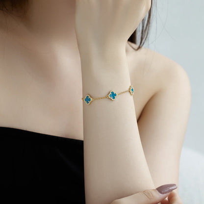 [Amore Jewelry]Four-Leaf Clover Exquisite Bracelet