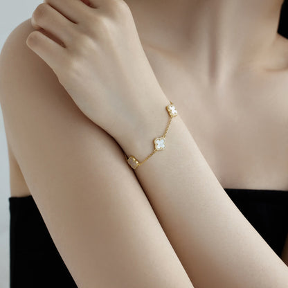 [Amore Jewelry]Four-Leaf Clover Exquisite Bracelet
