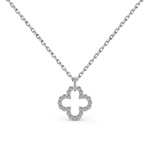 [Amore Jewelry]Four-Leaf Clover Hollow Design Exquisite Necklace