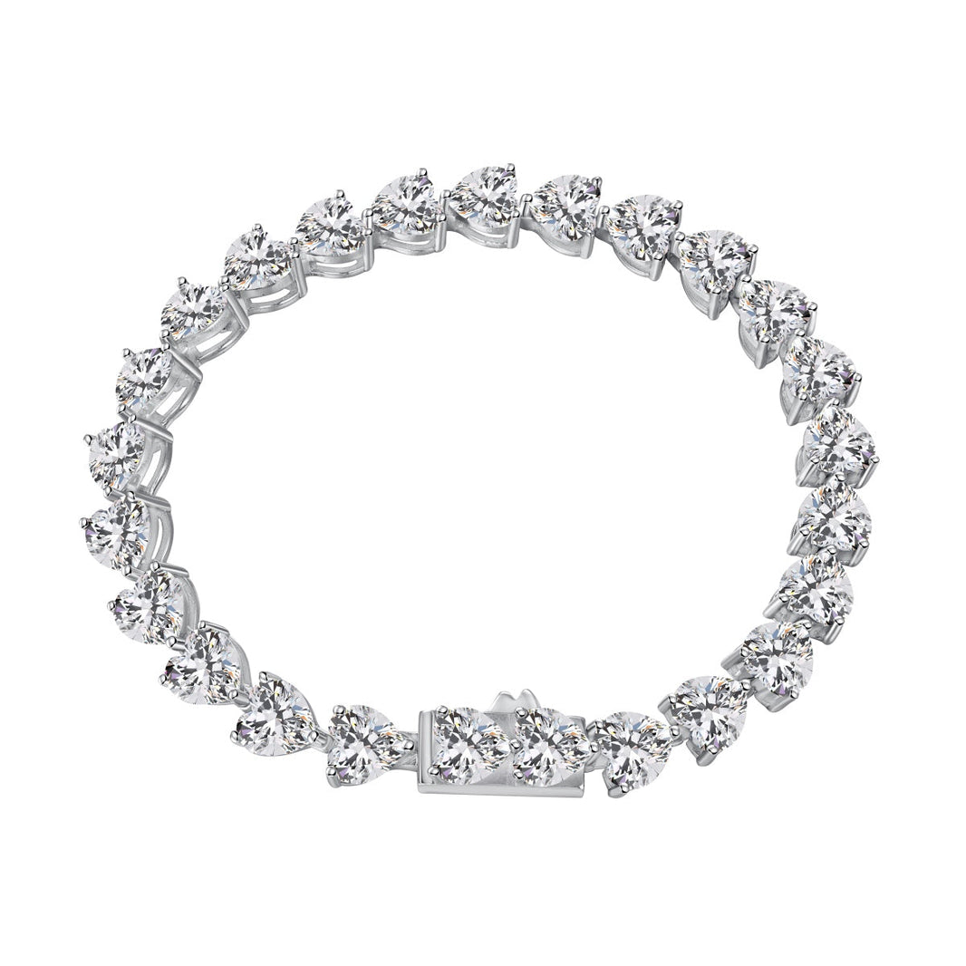 [Amore Jewelry]0.75 Carat Elegant Romantic Heart Shape Lover Bracelet
