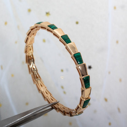 [Amore Jewelry]SERPENTI BRACELET PINK GOLD MALACHITE