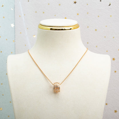 [Amore Jewelry]PARENTESI NECKLACE PINK GOLD DIAMOND