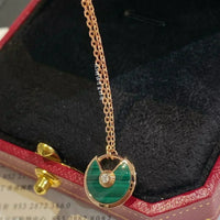 [Amore Jewelry]AMULETTE ROSE GOLD MALACHITE NECKLACE